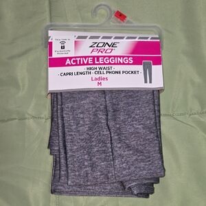 Zone Pro Ladies Heather Gray Active Capri Leggings